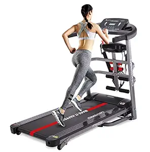 WELCARE MAXPRO PTM405M 2HP(4 HP Peak) Multifunction Folding Treadmill, Electric Motorized Power Fitness Running Machine with LCD Display for Intense Workout Session